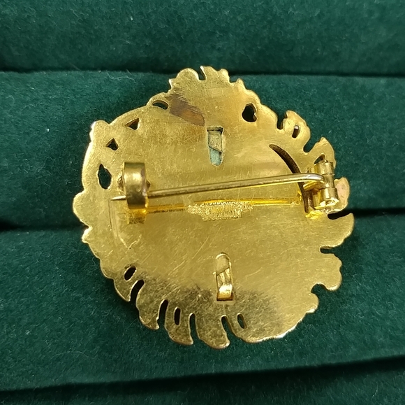 Vintage Sporrong & Co. Stockholm Blue Enamel 3 Crown Gold Brooch Pin Swedish - Picture 5 of 16